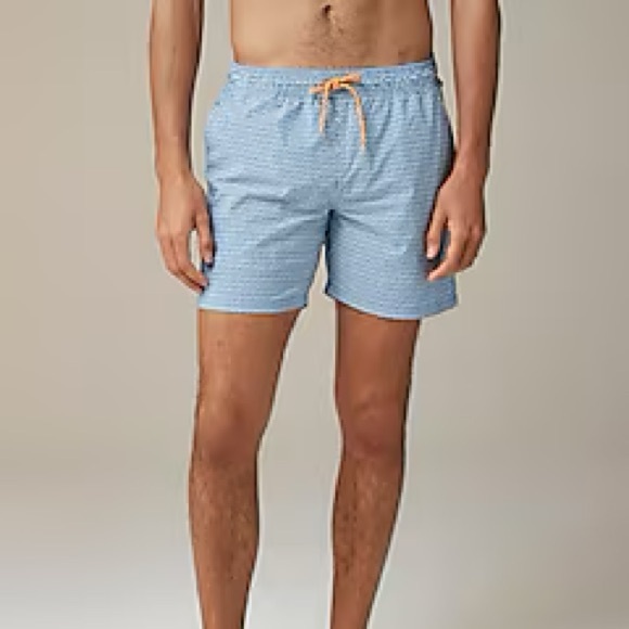 J.CREW Flax Swimwear 6”printed swim trunk Sz Small - Picture 9 of 10